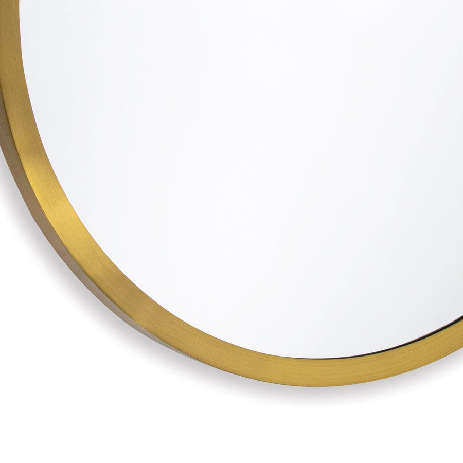Doris Round Mirror (Natural Brass) - Maison Vogue