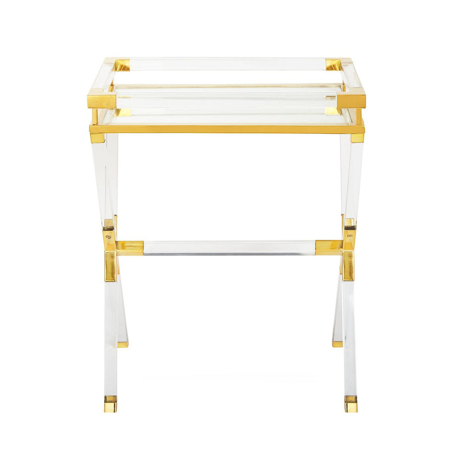 Jacques Tray Table, Clear/Brass - Maison Vogue