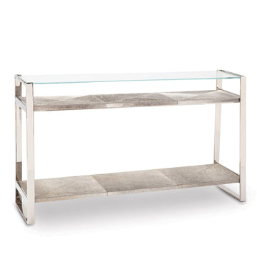 Andres Hair on Hide Console Large (Polished Nickel) - Maison Vogue