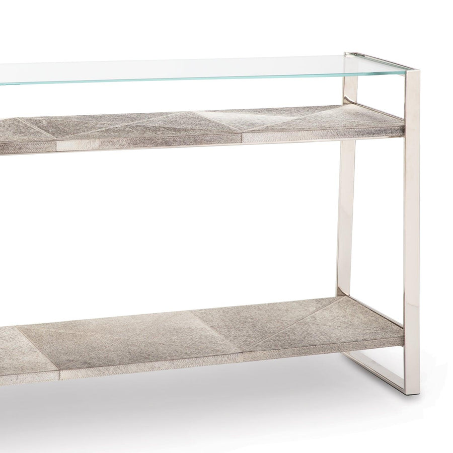 Andres Hair on Hide Console Large (Polished Nickel) - Maison Vogue