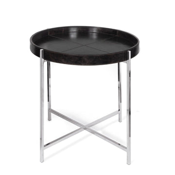 Derby Leather Tray Table (Black) - Maison Vogue
