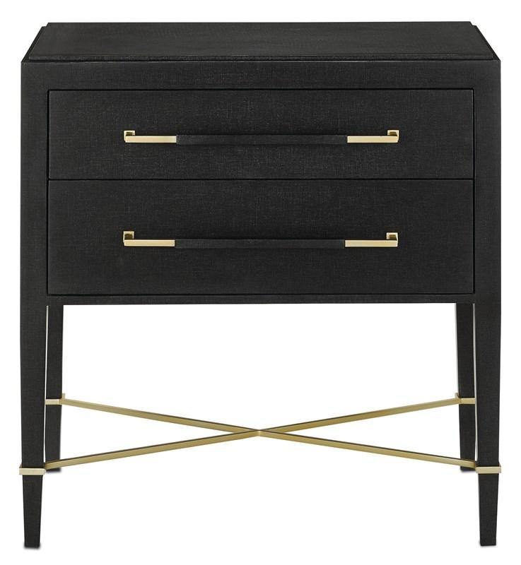 Verona Black Nightstand - Maison Vogue