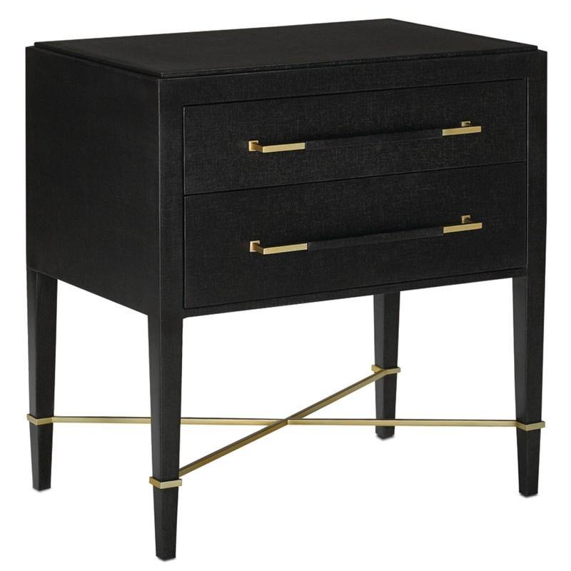 Verona Black Nightstand - Maison Vogue