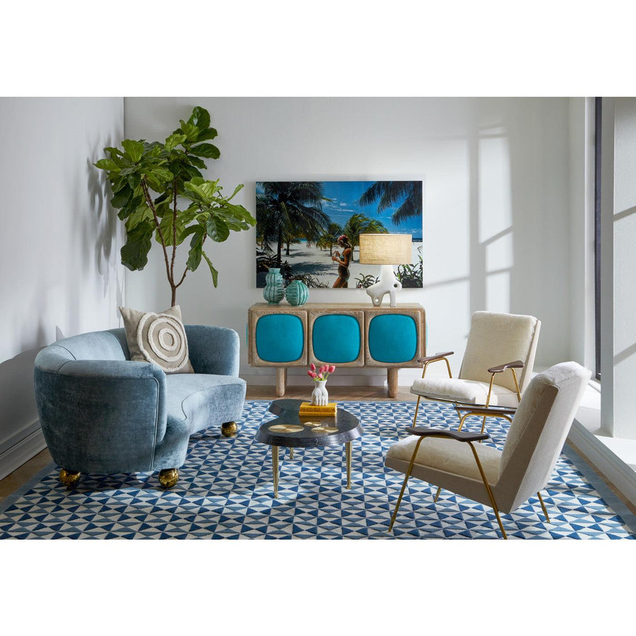 Parker Curved Sofa, Brussels Powder Blue - Maison Vogue