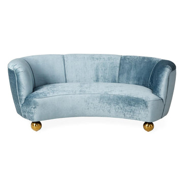 Parker Curved Sofa, Brussels Powder Blue - Maison Vogue
