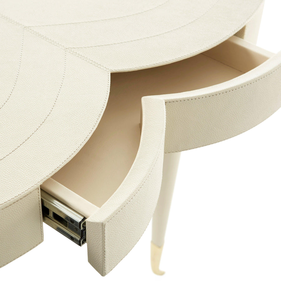 Flow Leather Trefoil Table-Bone - Maison Vogue