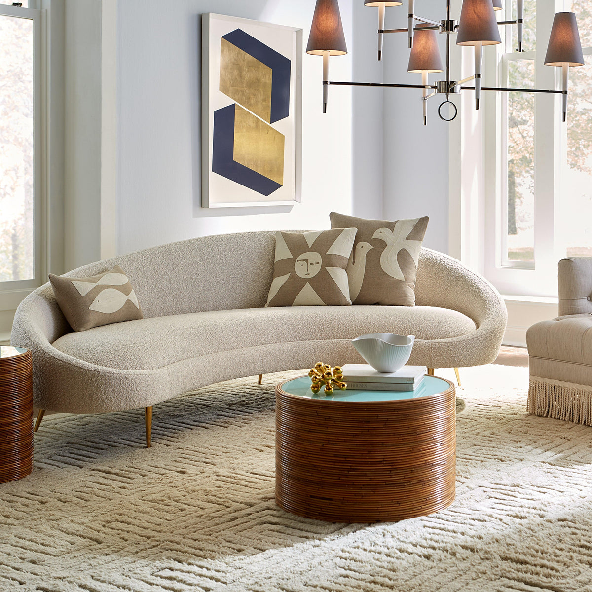 Ether Curved Sofa, Olympus Oatmeal - Maison Vogue