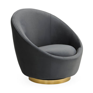 Ether Swivel Chair-Bergamo Charcoal - Maison Vogue