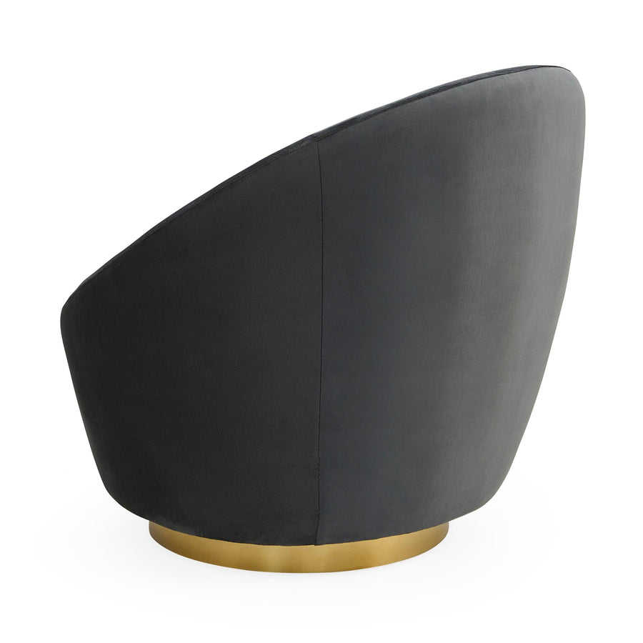 Ether Swivel Chair-Bergamo Charcoal - Maison Vogue