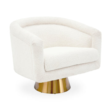 Bacharach Swivel Chair-Teddy Natural - Maison Vogue