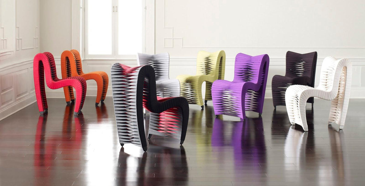 Seat Belt Dining Chair, Black/Red - Maison Vogue