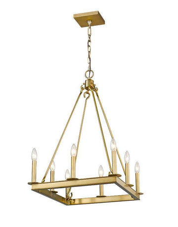Barclay 482S-8-20OBR Olde Brass Small Square Chandelier - Maison Vogue