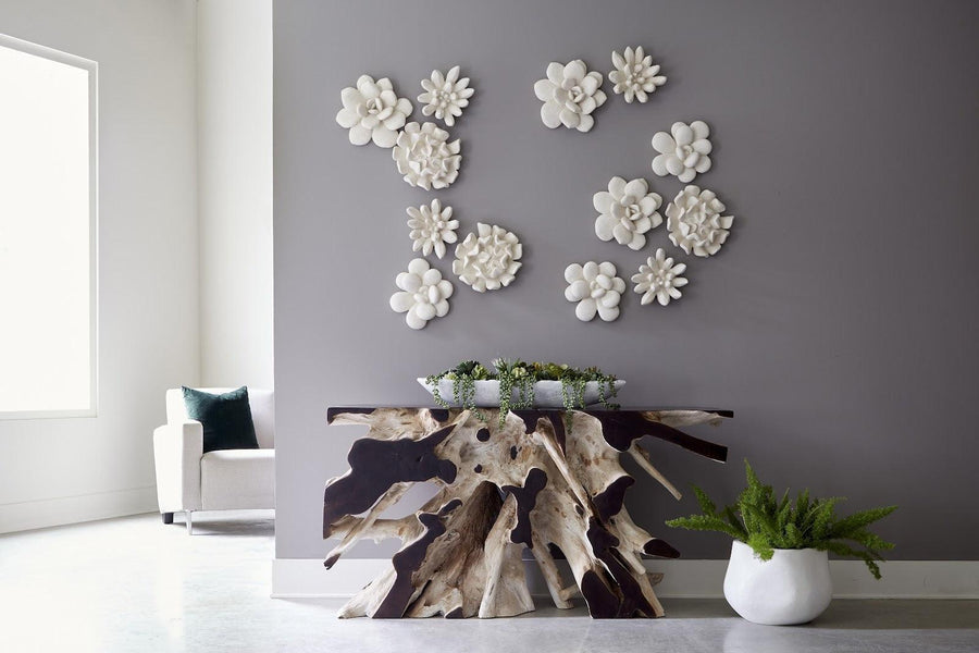 Compactum White Stone Succulent Wall Art - Maison Vogue