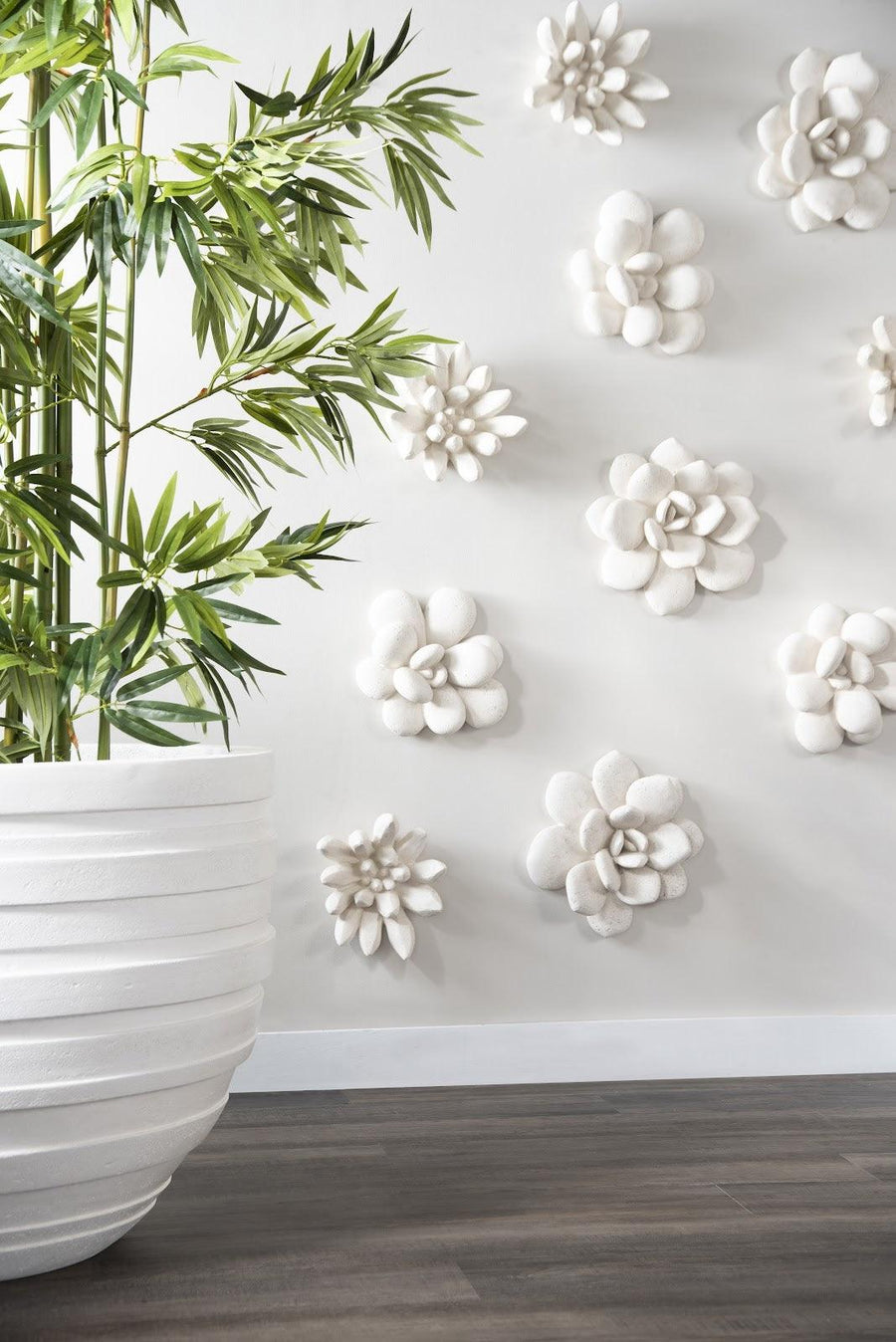 Laui White Stone Succulent Wall Art - Maison Vogue
