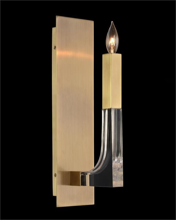 Acrylic and Brass Single-Light Wall Sconce - Maison Vogue