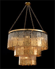 Twilight Sixteen-Light Slumped Glass Chandelier - Maison Vogue