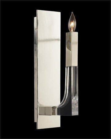 Acrylic and Nickel Single-Light Wall Sconce - Maison Vogue