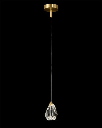 Faceted Chunk Crystal Single Droplight - Maison Vogue