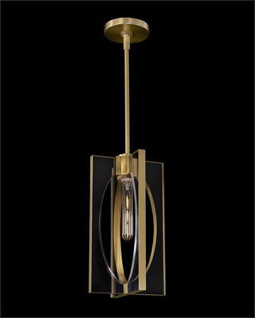 Genesis: Acrylic and Antique Brass Single Droplight - Maison Vogue