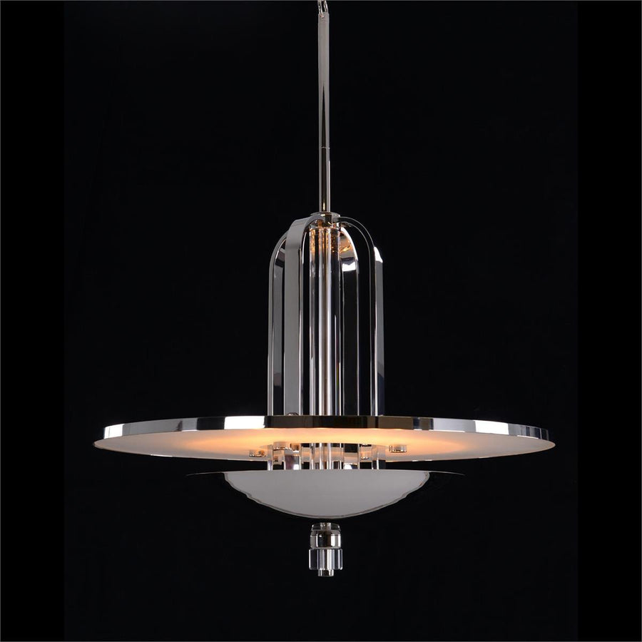 International Style Eight-Light Cage Pendant in Polished Nickel - Maison Vogue