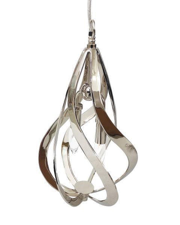 Ribbons of Polished Nickel Two-Light Pendant - Maison Vogue