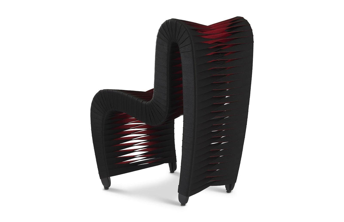 Seat Belt Dining Chair, Black/Red - Maison Vogue
