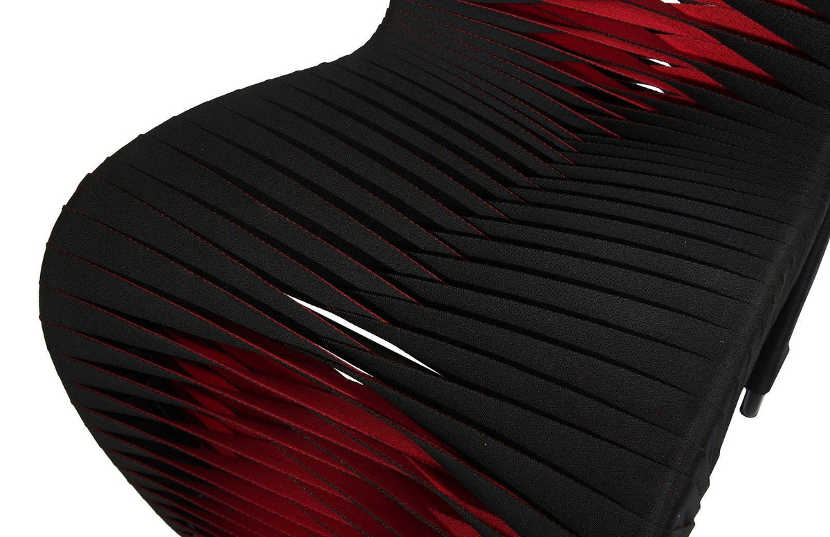 Seat Belt Dining Chair, Black/Red - Maison Vogue