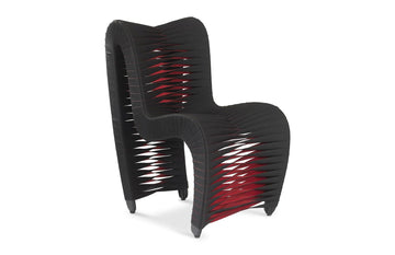 Seat Belt Dining Chair, Black/Red - Maison Vogue