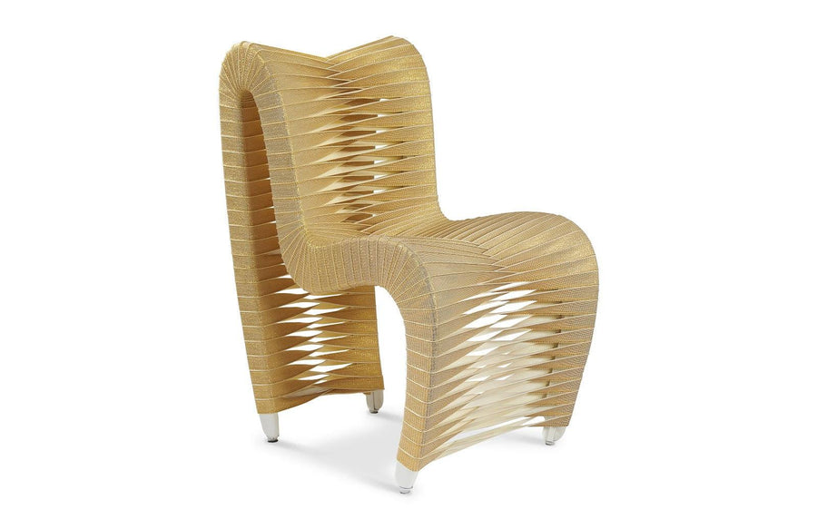 Seat Belt Dining Chair, Gold, Metallic - Maison Vogue
