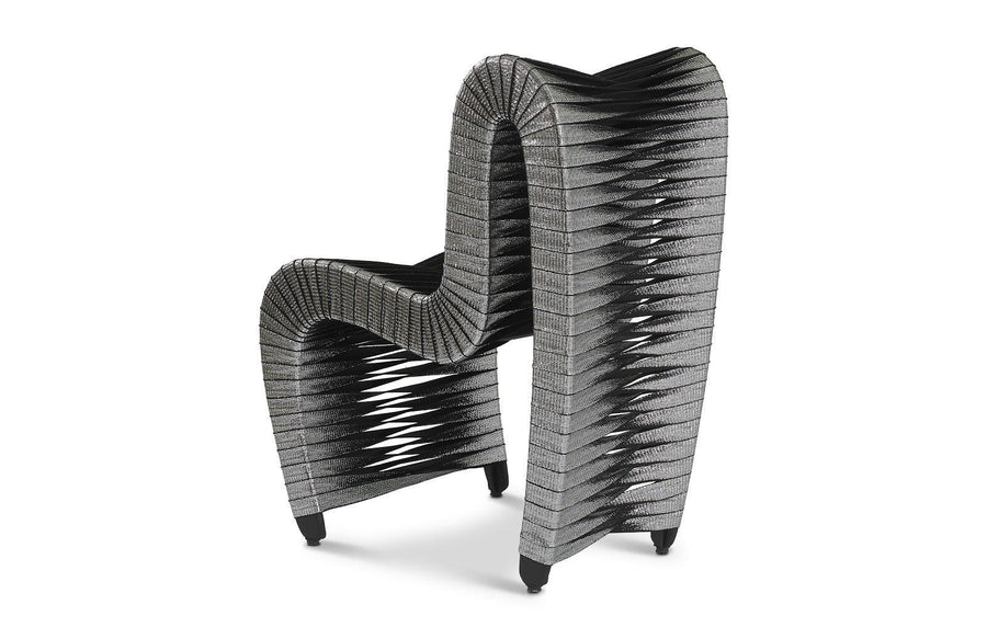 Seat Belt Dining Chair Silver, Metallic - Maison Vogue