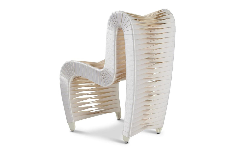 Seat Belt Dining Chair, White/Off-White - Maison Vogue
