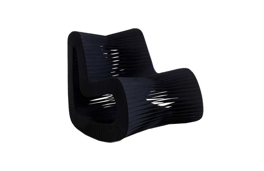 Seat Belt Rocking Chair, Black/Black - Maison Vogue
