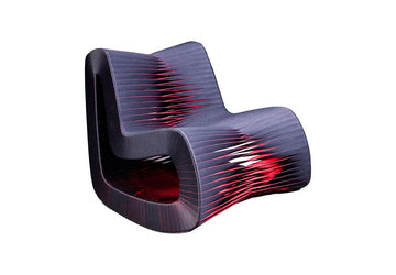 Seat Belt Rocking Chair, Black/Red - Maison Vogue