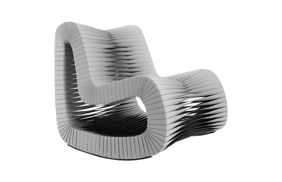 Seat Belt Rocking Chair, Grey/Black - Maison Vogue