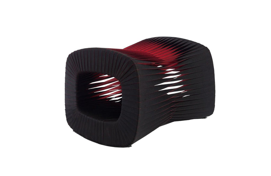 Seat Belt Ottoman, Black/Red - Maison Vogue