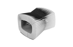 Seat Belt Ottoman, Grey/Black - Maison Vogue