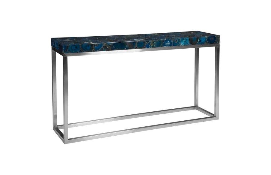 Agate Console Table Stainless Steel Base - Maison Vogue