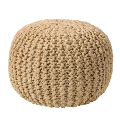 Azene-Bleached Jute Pouf - Maison Vogue