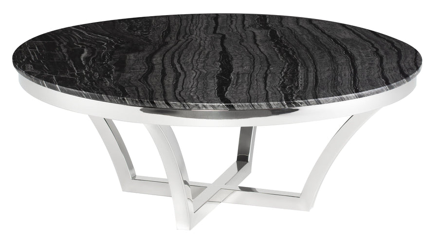 Aurora Coffee Table-Black Marble/Stainless Steel - Maison Vogue