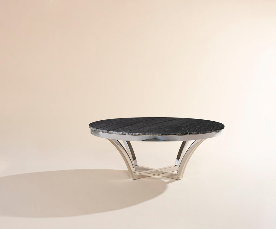 Aurora Coffee Table-Black Marble/Stainless Steel - Maison Vogue