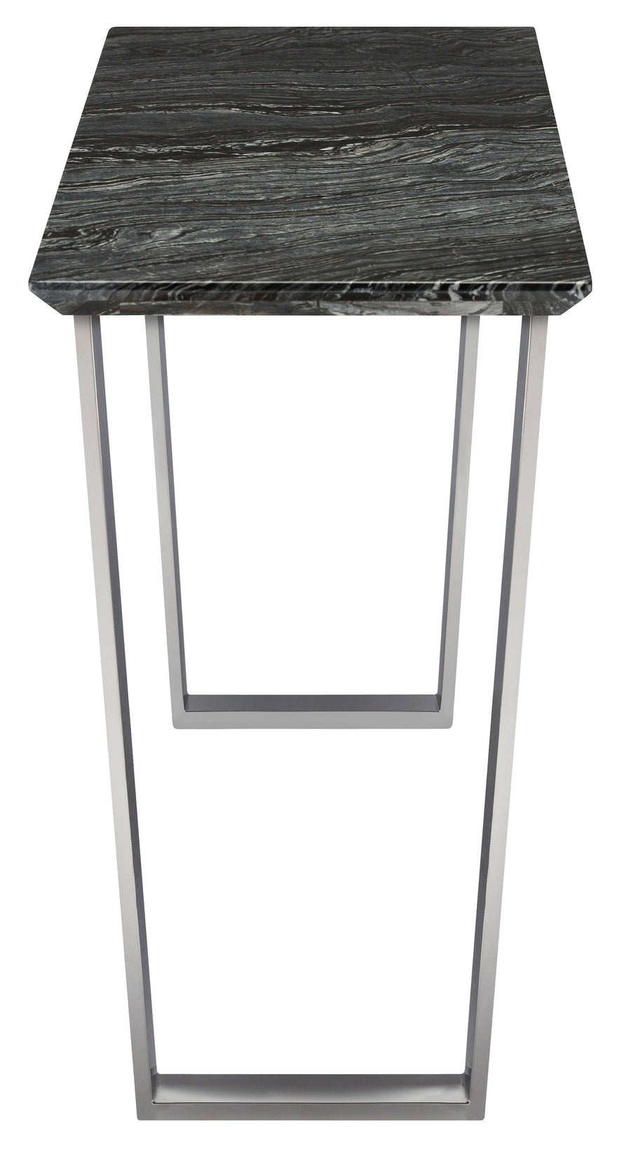 Catrine Console Table-Black Vein Marble/Stainless Steel - Maison Vogue