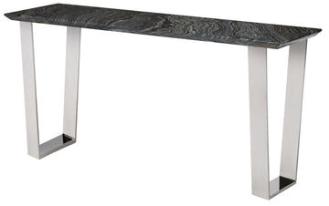 Catrine Console Table-Black Vein Marble/Stainless Steel - Maison Vogue