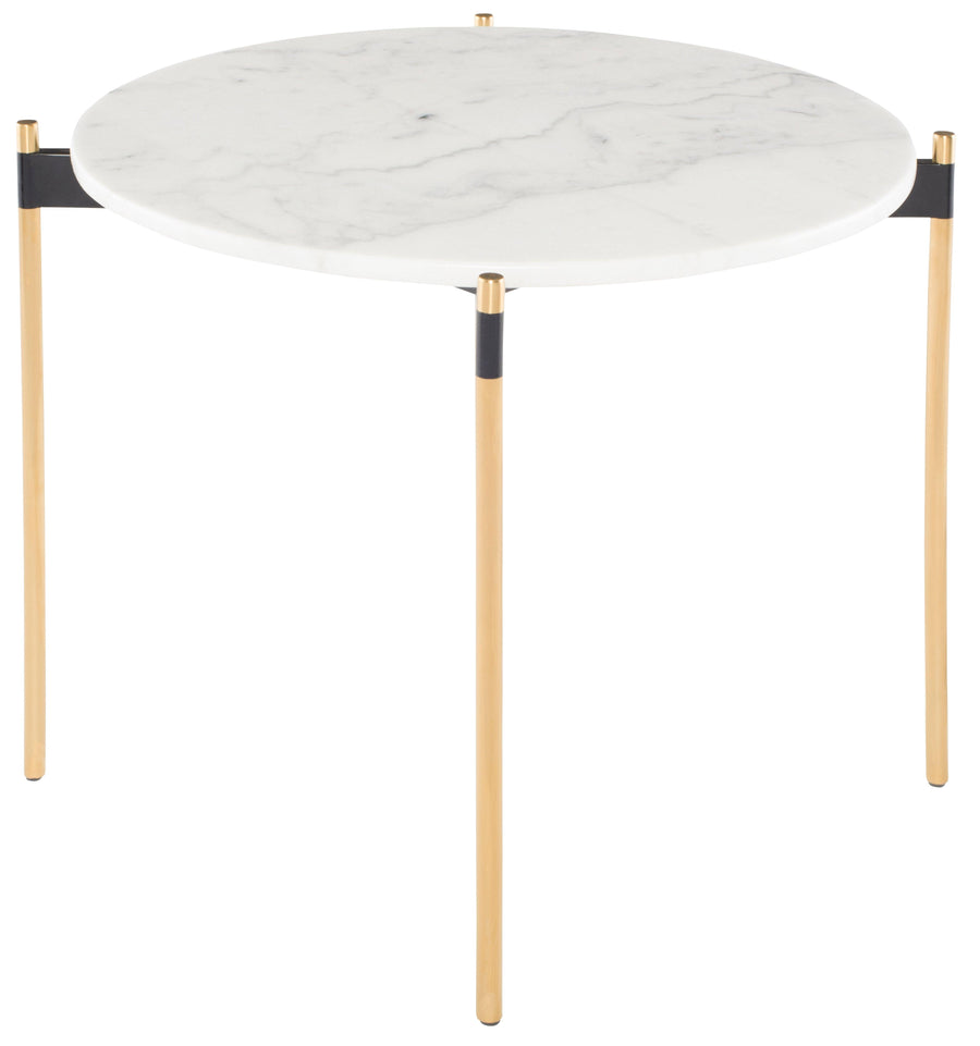 Pixie Side Table-White Marble/Gold - Maison Vogue