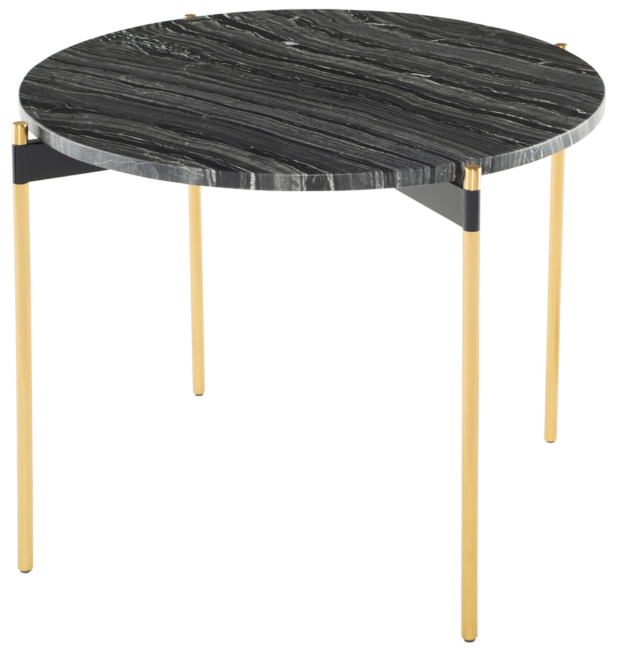 Pixie Side Tables-Black Wood Vein Marble/Gold - Maison Vogue