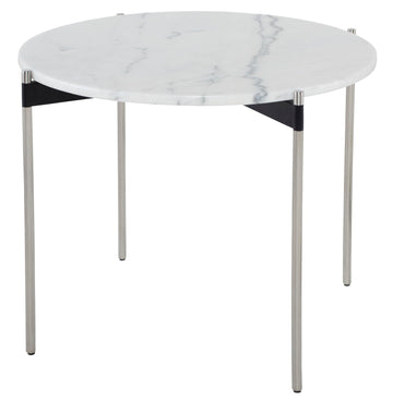 Pixie Side Table-White Marble/Stainless Steel - Maison Vogue