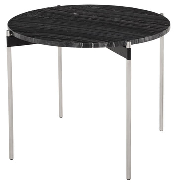 Pixie Side Table-Black Wood Vein Marble/Stainless Steel - Maison Vogue