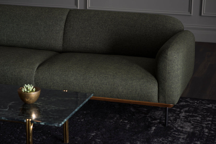 Benson Sofa- Hunter Green Tweed - Maison Vogue