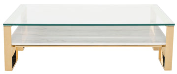 Tierra Coffee Table- White Marble - Maison Vogue