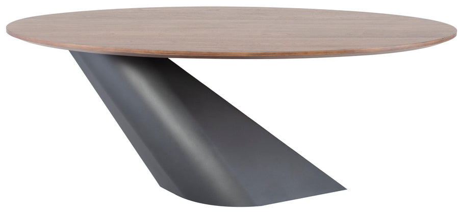 Oblo Dining Table-Walnut Top/Titanium Base 78.8