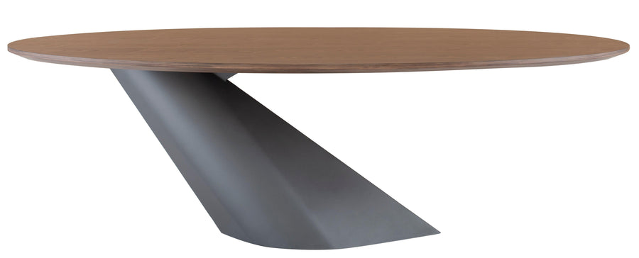 Oblo Dining Table-Walnut Top/Titanium Base 94.5